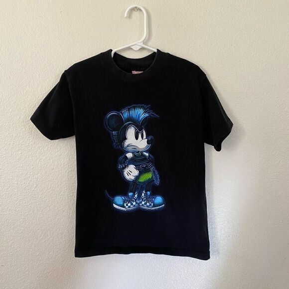 Mickey Mouse Punk Graphic T-Shirt - Picture 1 of 5